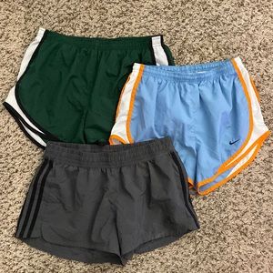 Set of 3 athletic shorts! Nike and Adidas